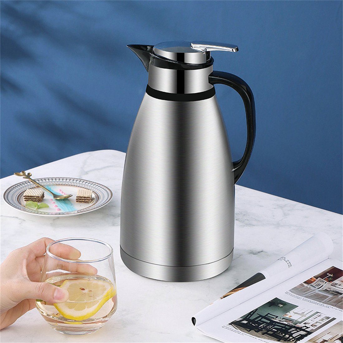 Vakuum-Wasserkocher, DÖRÖY B 2.0 aus Edelstahl, Kaffeemaschine, Isolierkanne Thermoskanne l