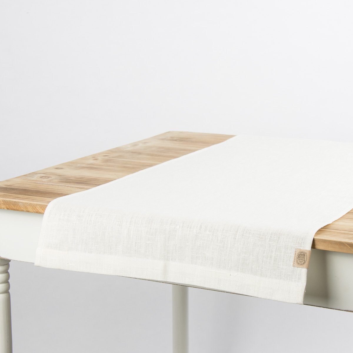 KARDELEN Tischläufer Leinentischläufer Tischläufer Erik 1-lagig 47x150cm off-white