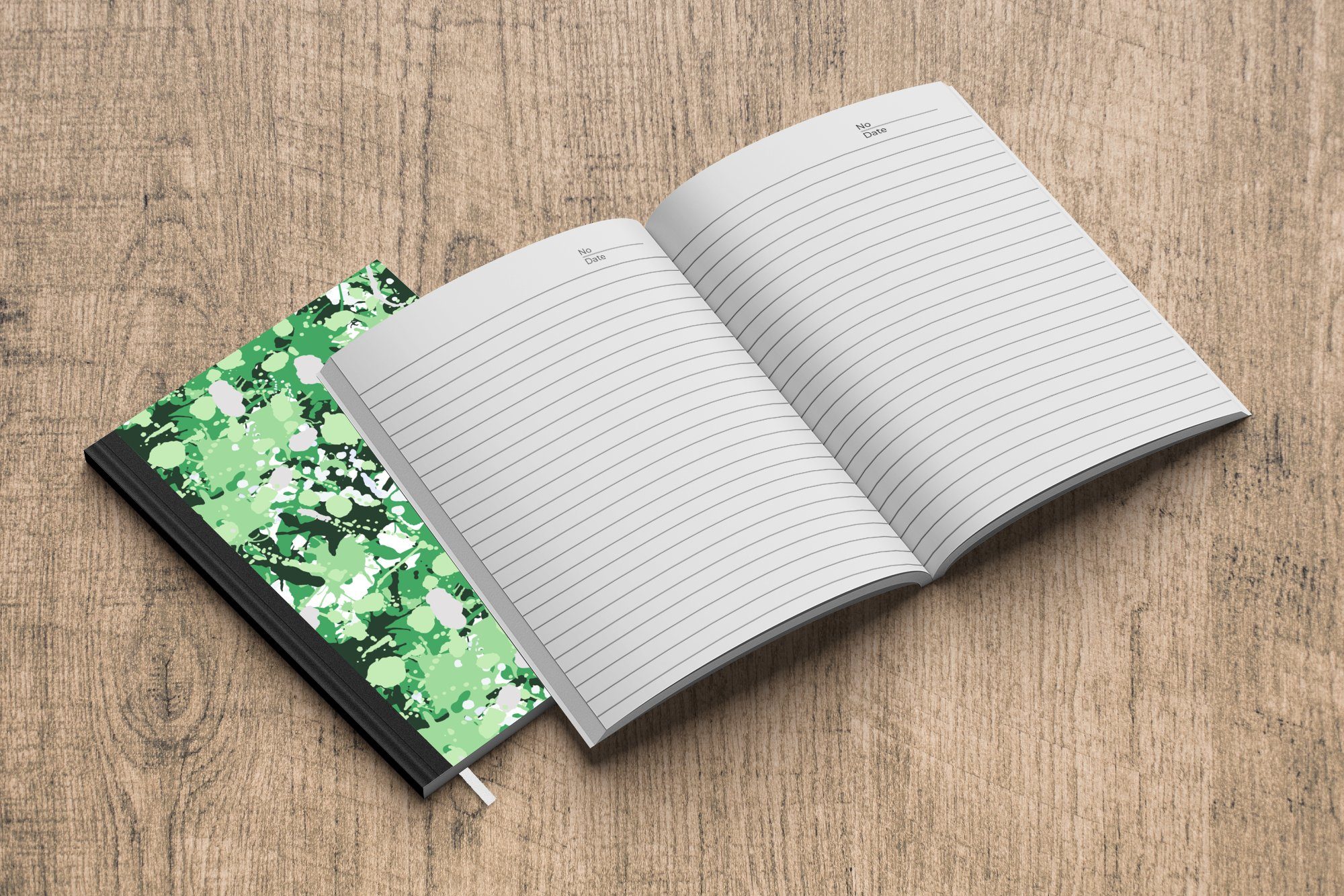 98 Haushaltsbuch Journal, MuchoWow Muster Notizbuch Seiten, - Merkzettel, Camouflage, Notizheft, A5, Grün Tagebuch, -