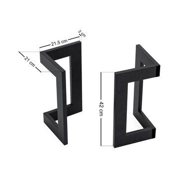 en.casa Tischgestell, »Kaskinen« 2er Set für DIY Stahl 42 x 21,5 x 21 cm Schwarz