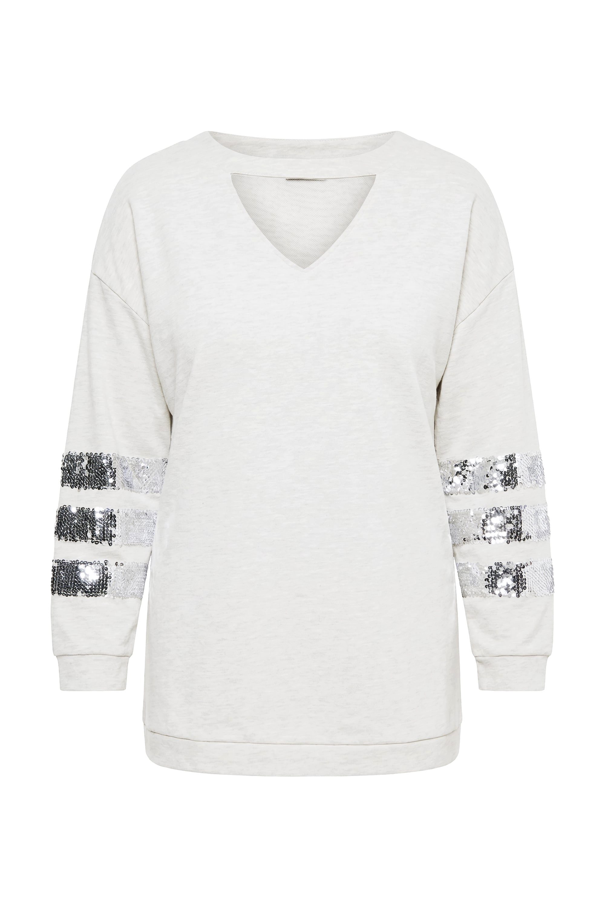 Sweatshirt Sweatshirt Loose Fit CutOut Pailletten