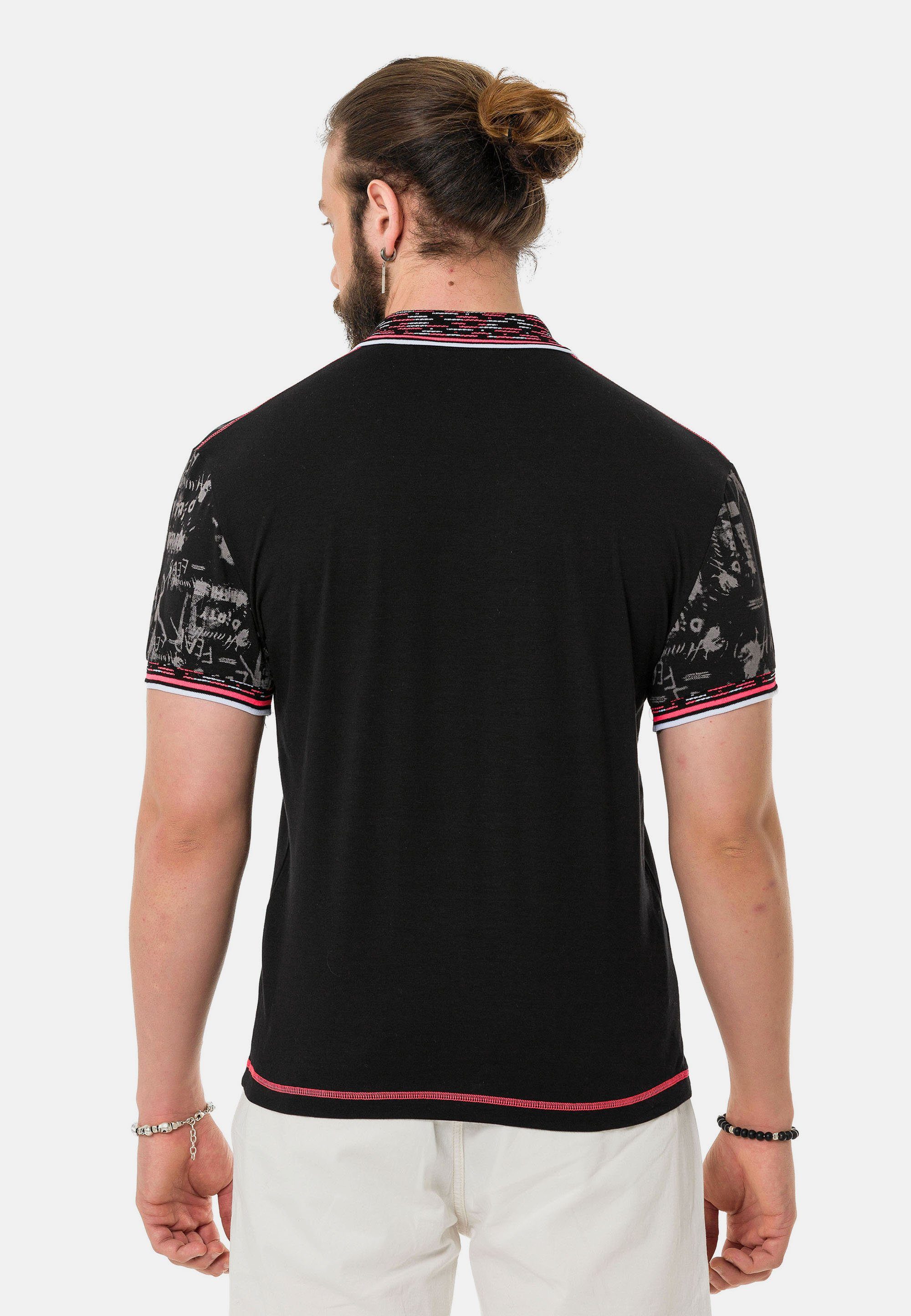 Polo-Design Poloshirt in schwarz Baxx & Cipo coolem