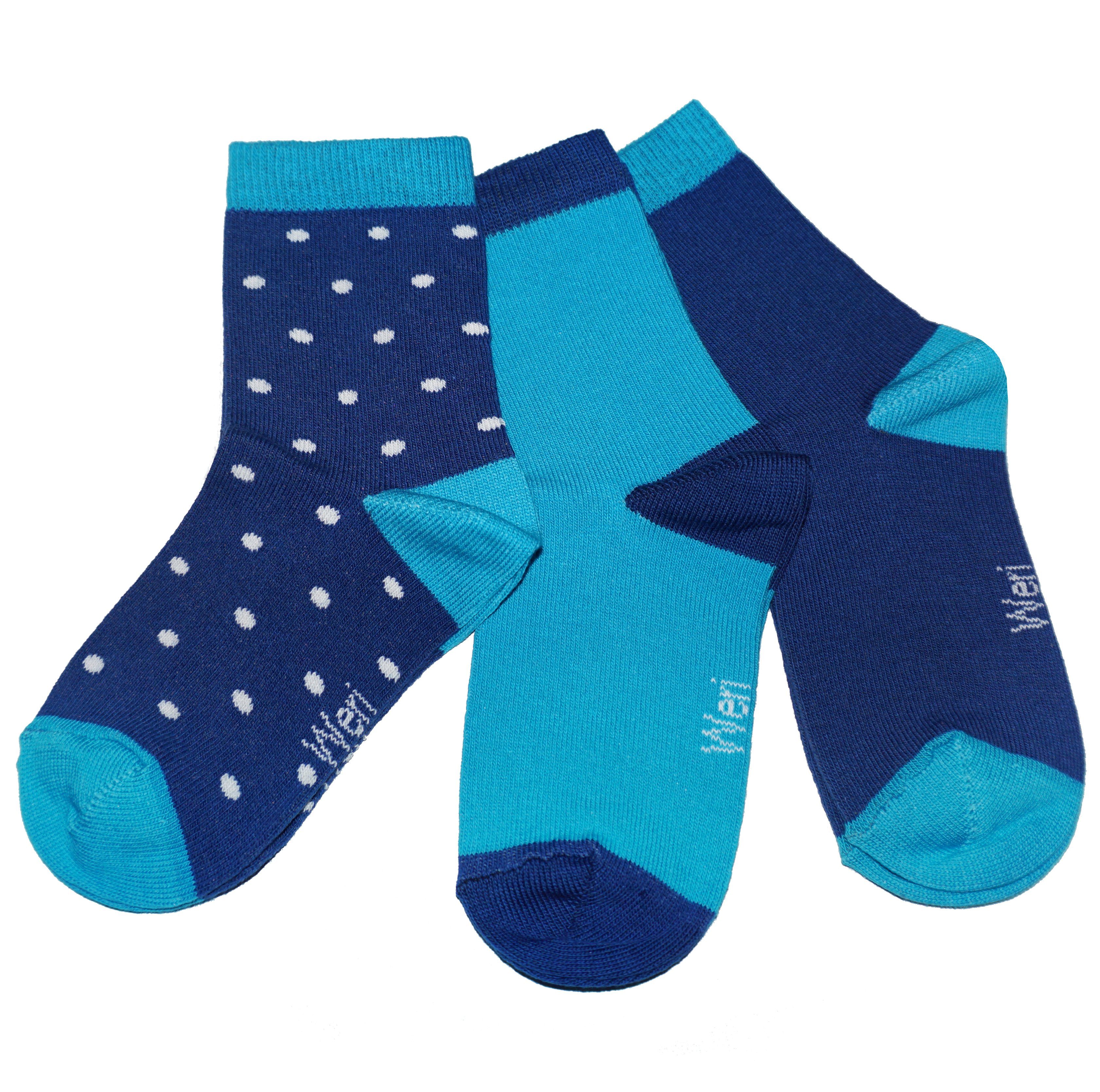 Basicsocken Kinder Socken 3-er Pack für Mädchen >>Pünktchen<< aus Baumwolle