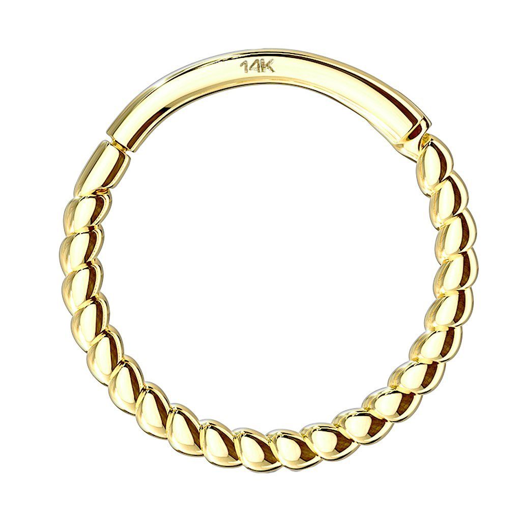 Taffstyle Nasenpiercing Septum Tragus Helix Piercing Geflochten 585 Gold 14 Karat (Piercing Clicker Scharnier Ring Tragus Helix Nase Nasenring Nasenpiercing)