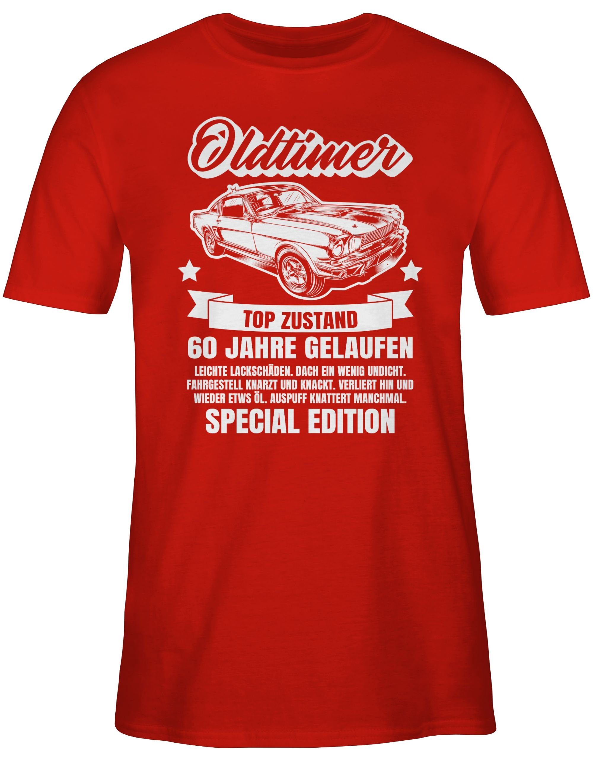 Shirtracer T-Shirt Oldtimer 60 Jahre 01 Rot 60. Geburtstag