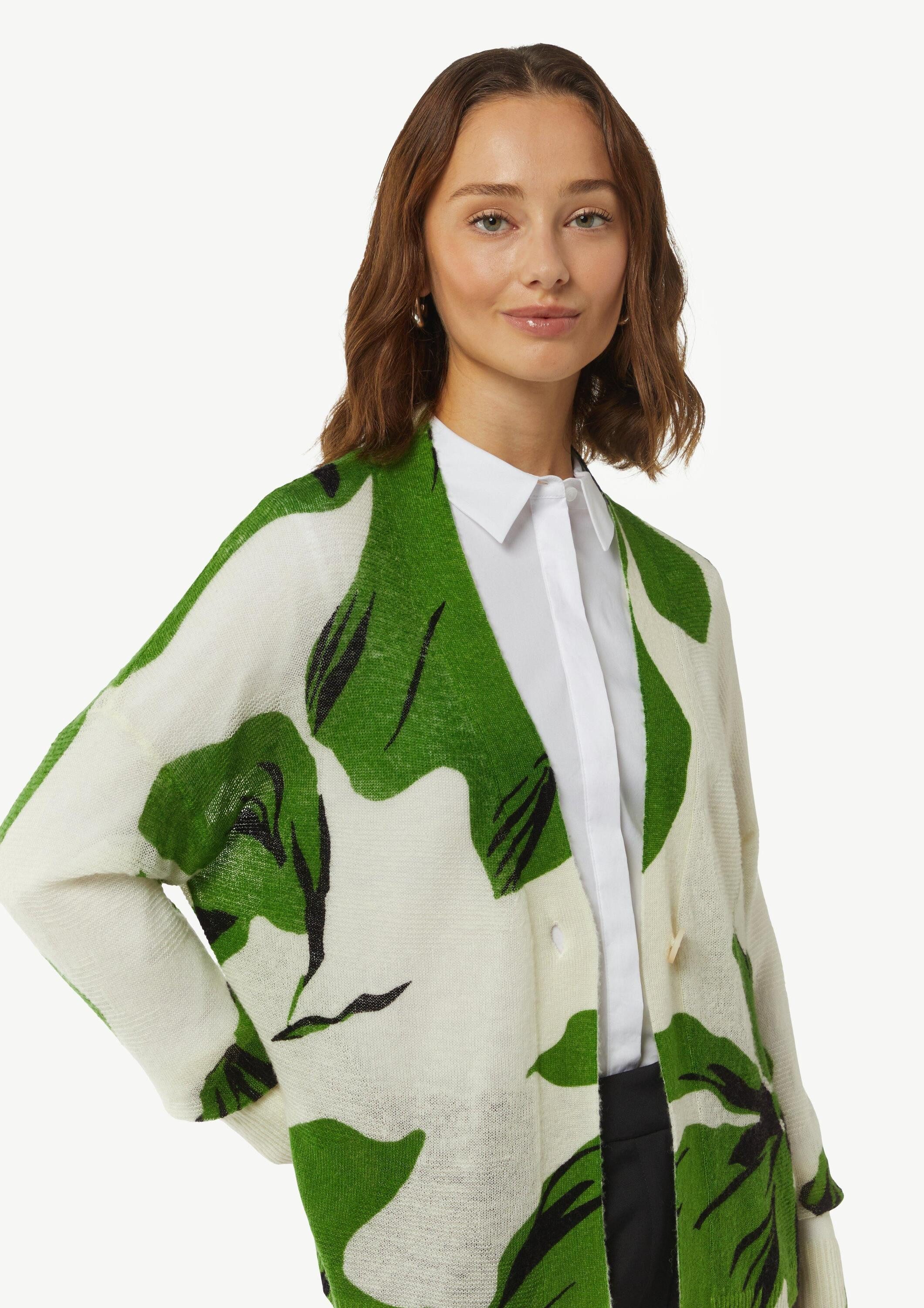 comma Cardigan Strickjacke Strickjacke mit All-over-Print