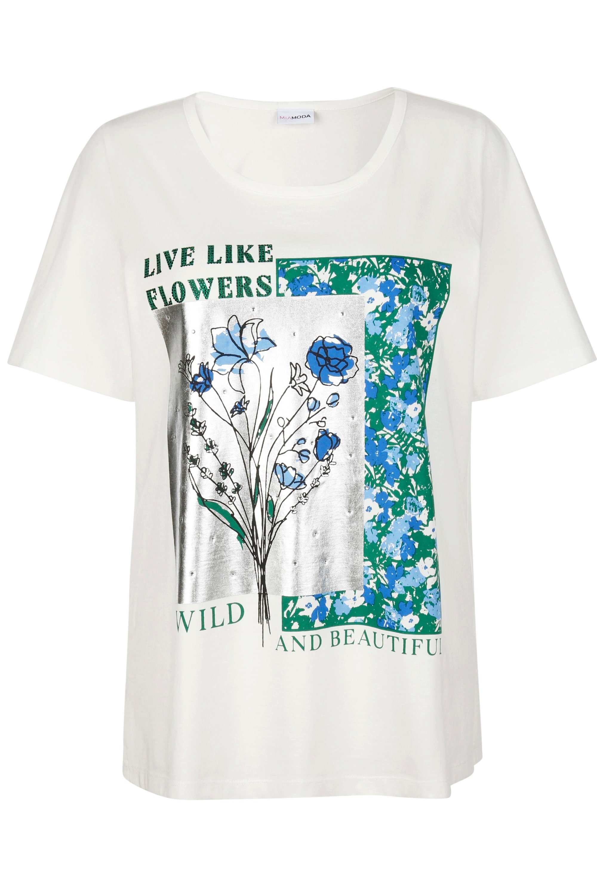 MIAMODA T-Shirt T-Shirt Ziersteinchen Rundhals günstig online kaufen