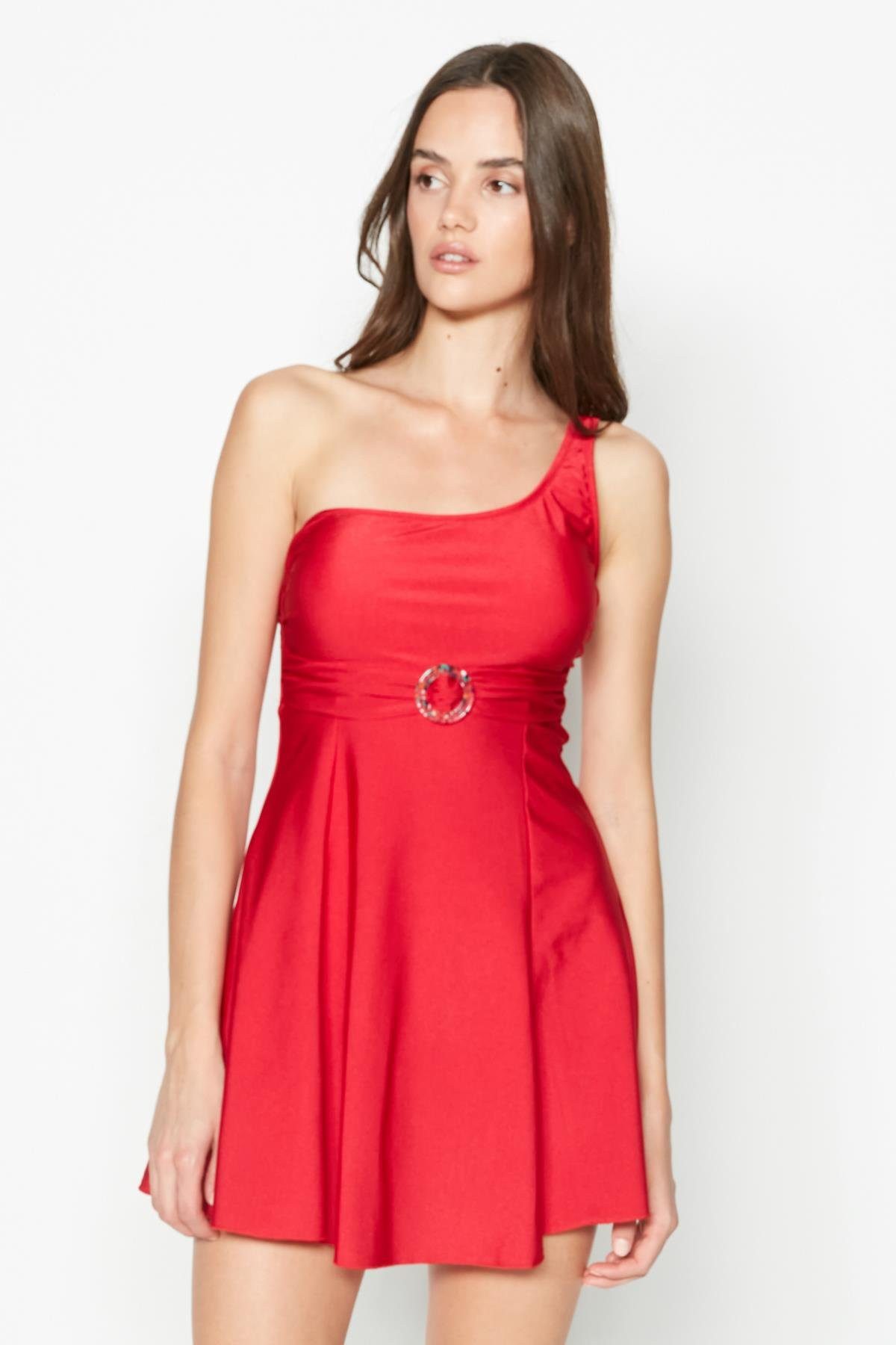C&CITY Badeanzug Ein-Schulter-Kleid Badeanzug