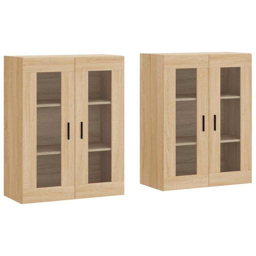 vidaXL Sideboard Wandschränke 2 Stk. Sonoma-Eiche günstig online kaufen