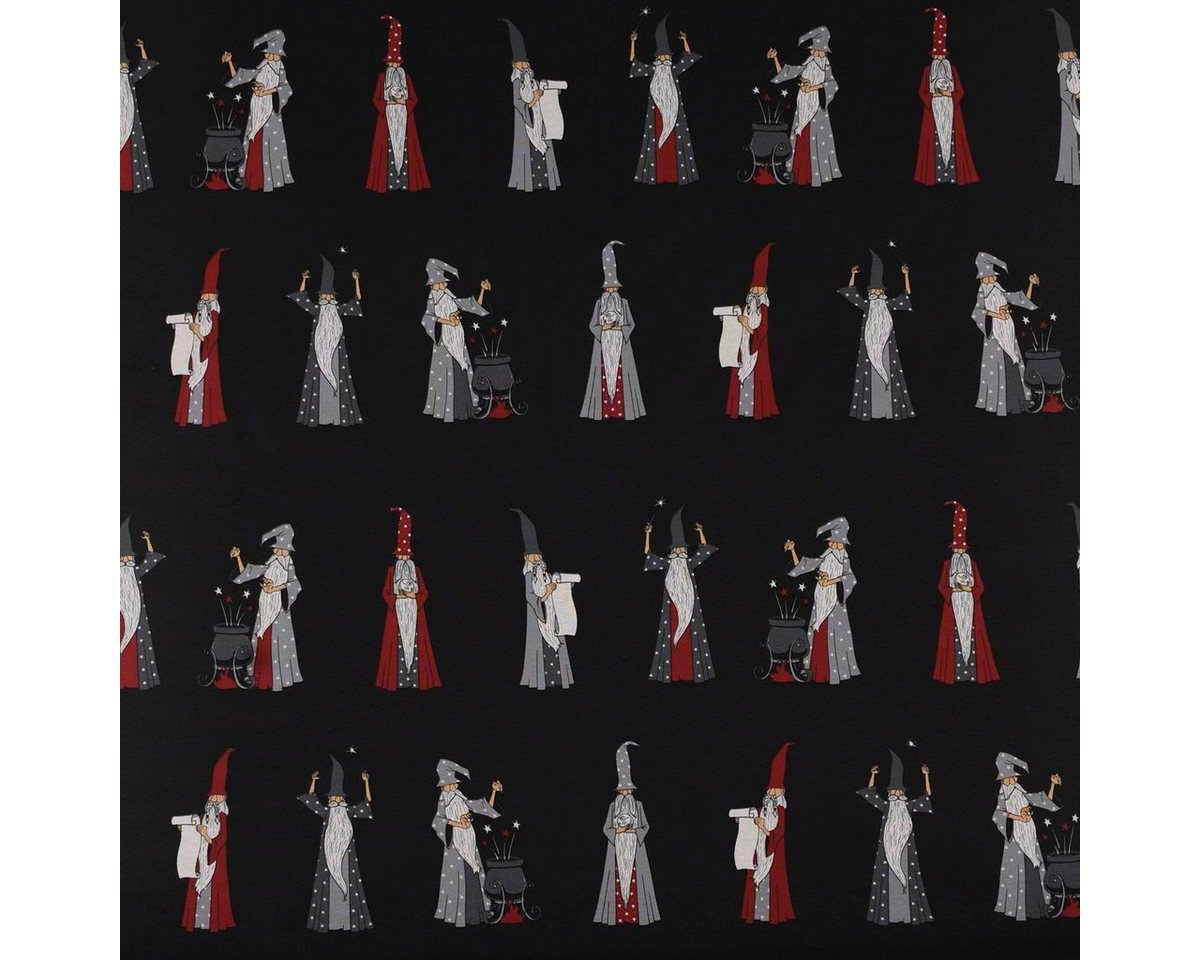 Thumbnail - SCHÖNER LEBEN. Stoff Dekostoff Ottoman Canvas Druiden Magier Zauberer dunkelblau 1,40m