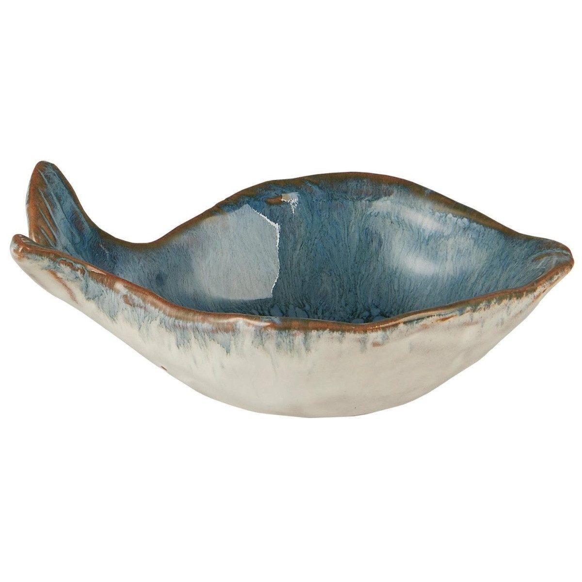 Ib Laursen Schale Minischale Fischform aus Steingut, maritimes Design, 2 Größen, Mini