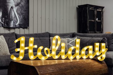 MARQUEE LIGHTS LED Dekolicht Holiday, LED fest integriert, Warmweiß, Wandlampe, Tischlampe Holiday mit 48 festverbauten LEDs - 149x38 cm