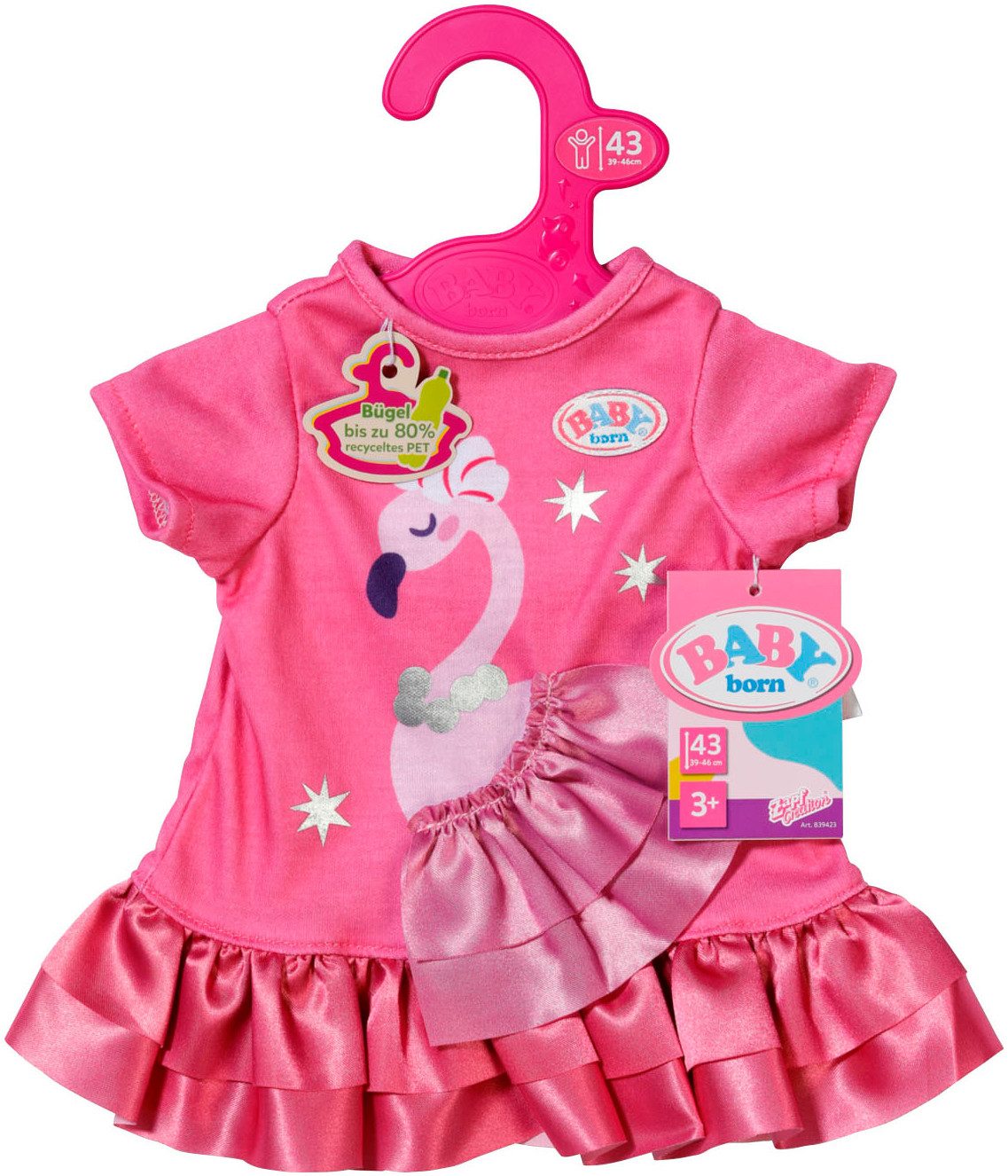 Puppenkleidung Kleid Flamingo 43 cm