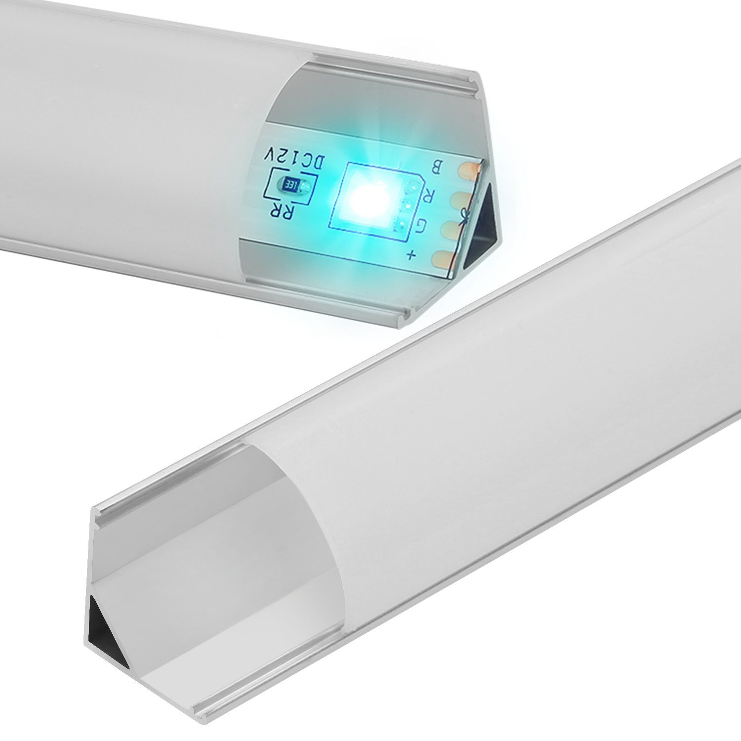 Gimisgu LED-Stripe-Profil 10x 1m LED Alu Aluminium Leiste Aluprofil V/U Profil Schiene form