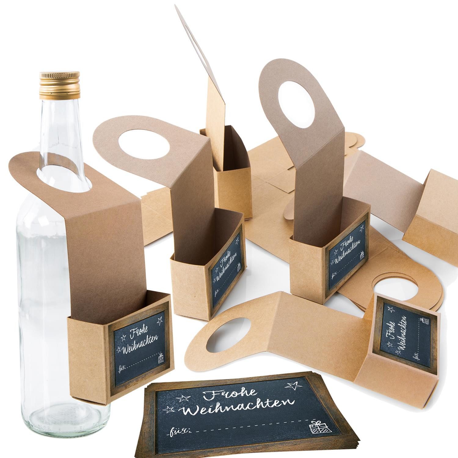 Logbuch-Verlag Dekofigur 10 Frohe Weihnachten Geschenkanhänger zum Befüllen für Flaschen -