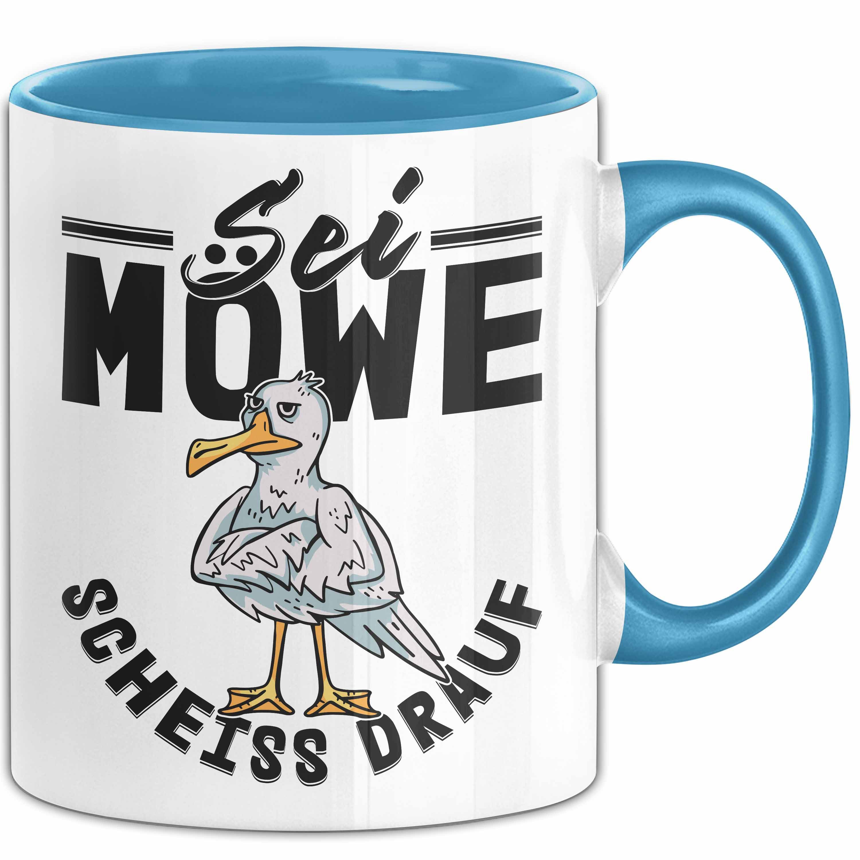 Trendation Tasse Sei Möwe Sch** Drauf Tasse Geschenk Norddeutschland Sylt Norderney Url