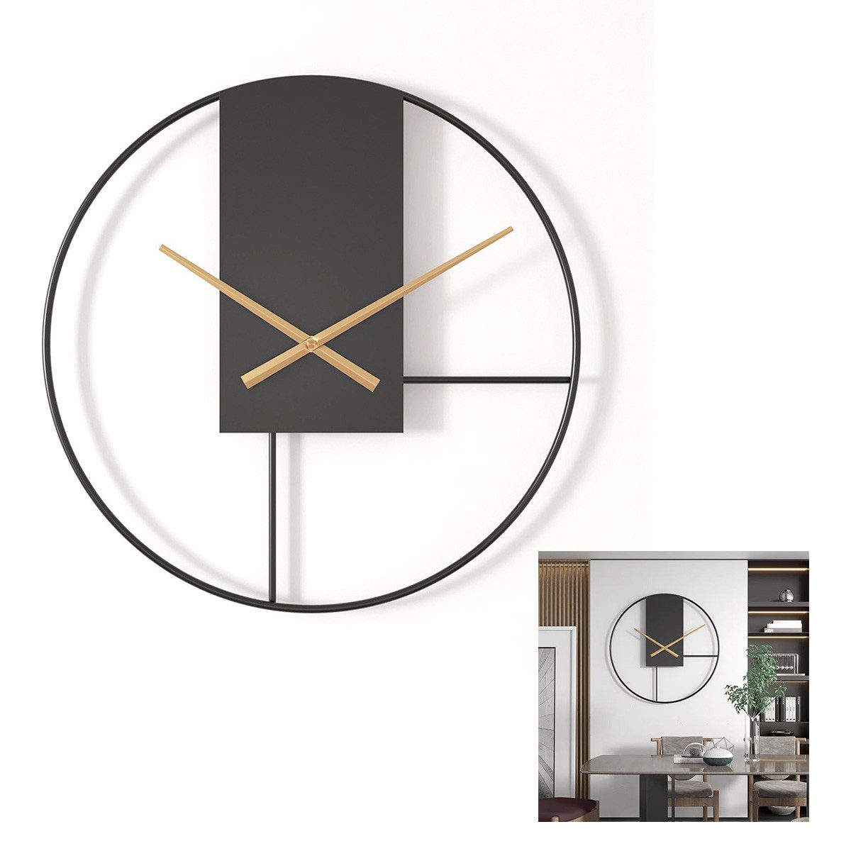 DOPWii Wanduhr, 50cm Eisen Kunst Silent günstig online kaufen