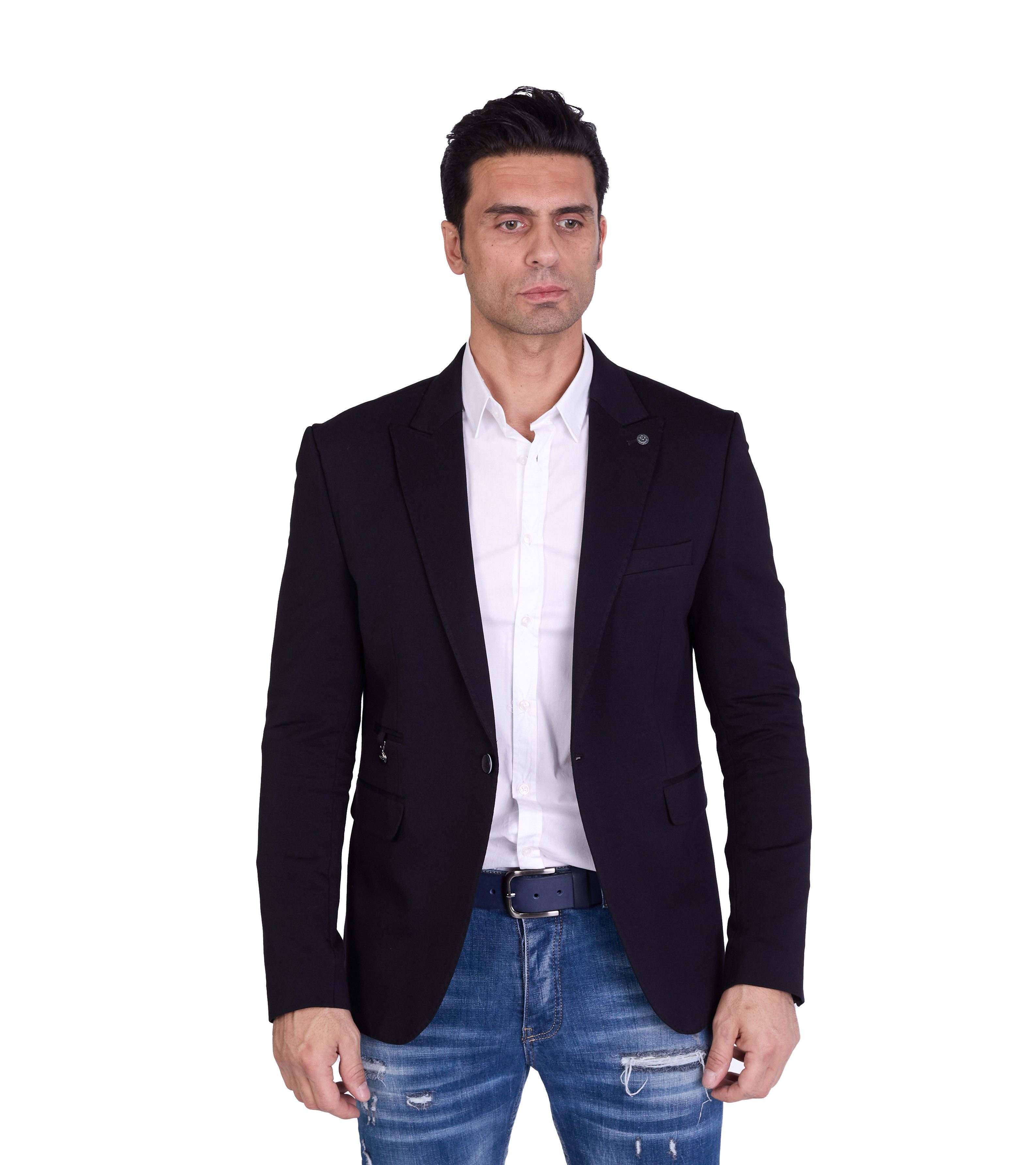 Denim Distriqt Jerseysakko Herren Slim Fit Sakko mit Stretch günstig online kaufen