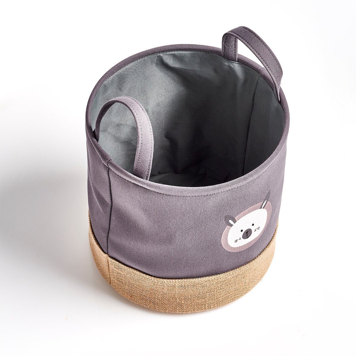 Zeller Present Aufbewahrungskorb Hase, Polyester/Jute, grau, Ø30 x 29 cm