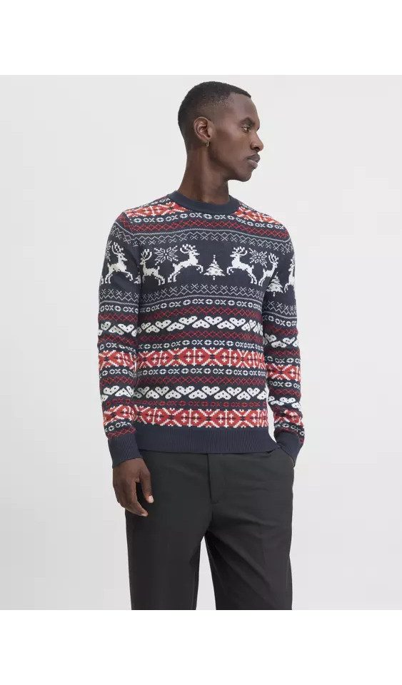 Jack & Jones Longpullover JJXMAS FROSTY KNIT CREW NECK günstig online kaufen