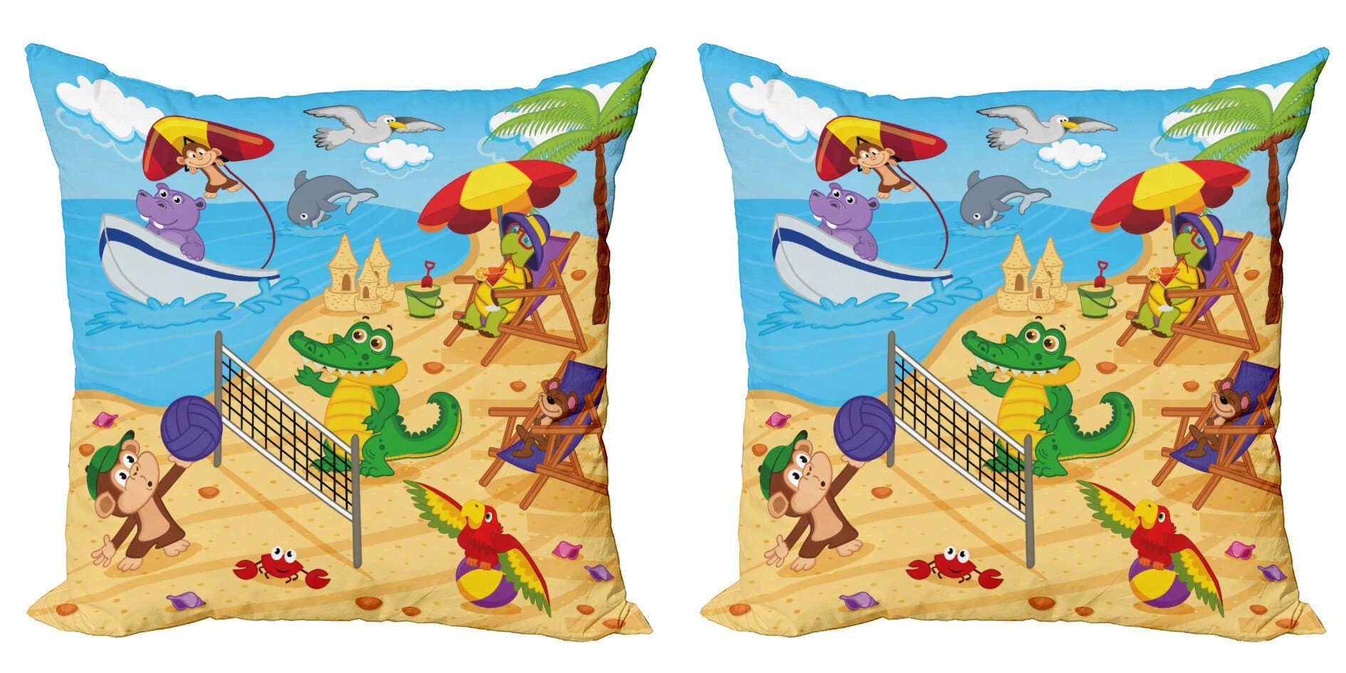 Kissenbezüge Modern Abakuhaus Tier Strand Stück), Tiere Digitaldruck, Cartoon auf Doppelseitiger Accent (2
