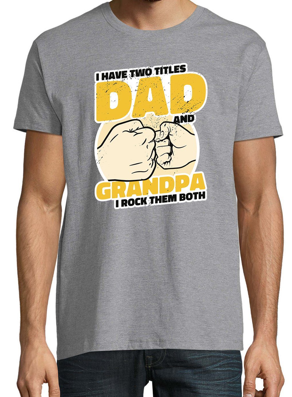Youth Designz T-Shirt Dad mit trendigem Grandpa Herren And Frontprint Grau Shirt