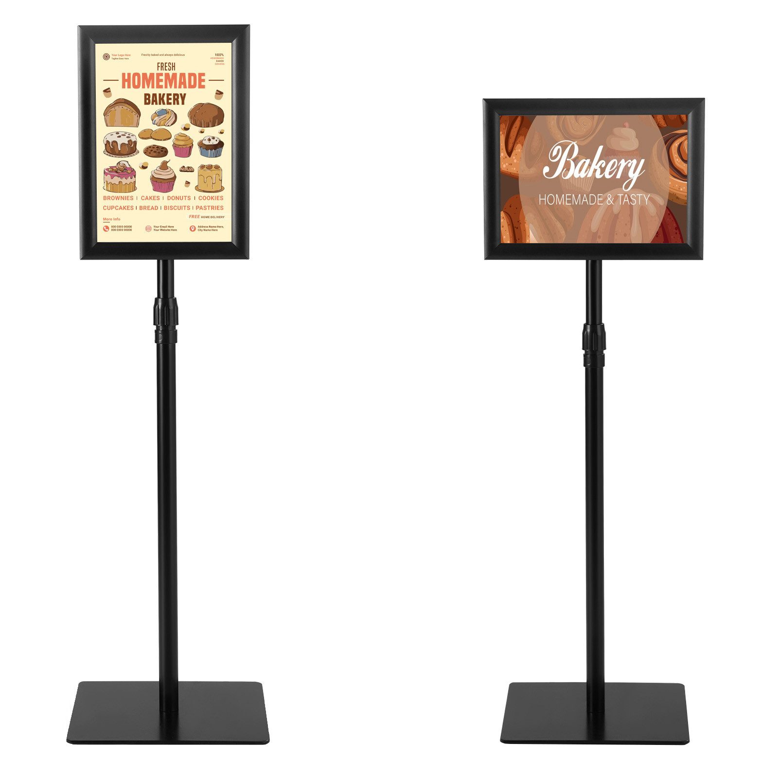 COSTWAY Standtafel, (2-tlg), A4 Infoständer mit beschwertem Sockel & 360° Rotation