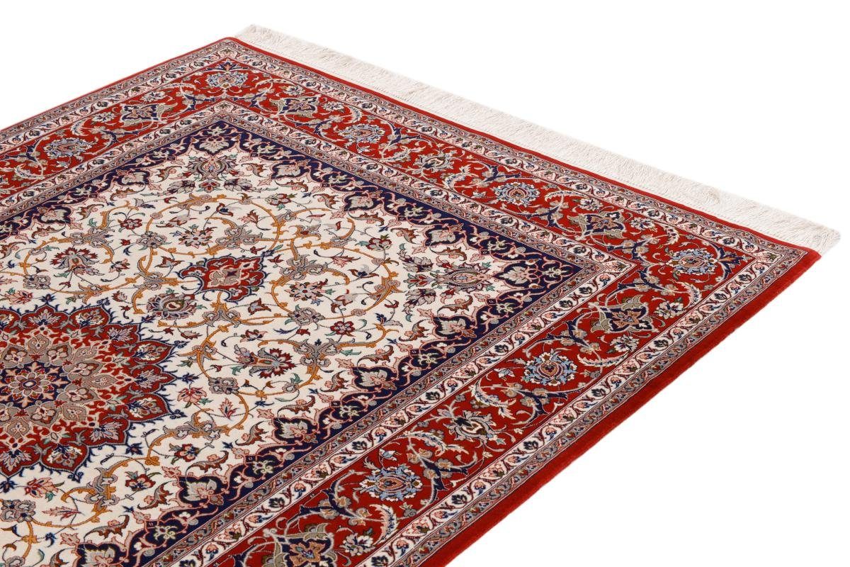 Orientteppich Isfahan Davari Seidenkette Orientteppich, Handgeknüpfter Nain Trading, rechteckig, 132x197 Höhe: 6 mm