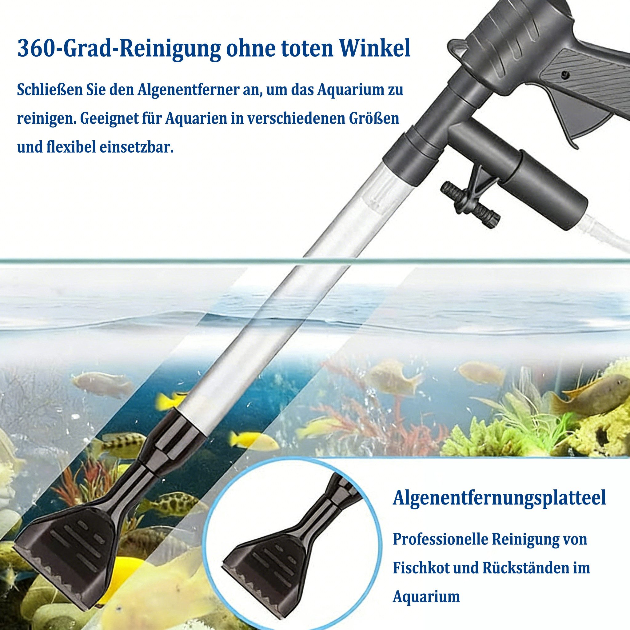 Zyronn Aquariumfilter Aquarium Staubsauger, Aquarium Wasserwechselgerät, Aquarium Kiesreiniger, Aquarium Reinigungsset, Aquariumfilter