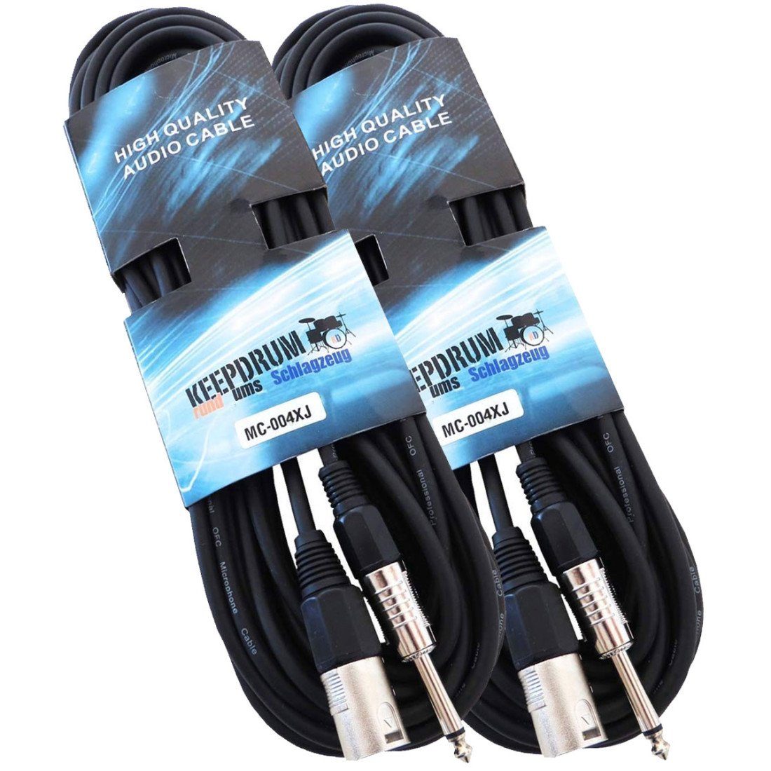 keepdrum MC-004XJ 10m Audio-Kabel, XLR, 6,35-mm-Klinke, 2 Stück