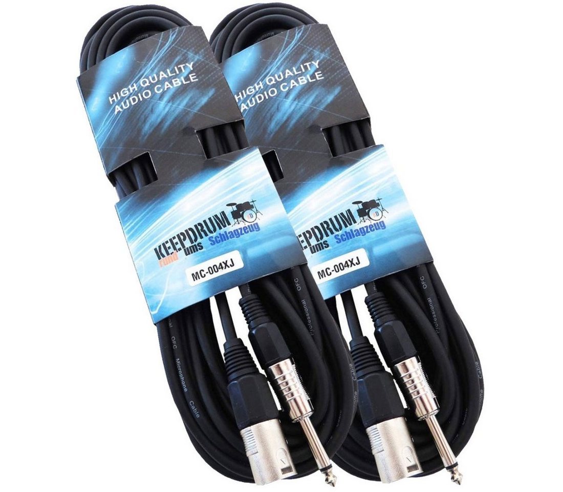 keepdrum keepdrum MC-004XJ 10m Audiokabel XLR-Klinke 2 Stück Audio-Kabel, XLR, 6,35-mm-Klinke (1000 cm), 2 x XLR-Klinke-Kabel