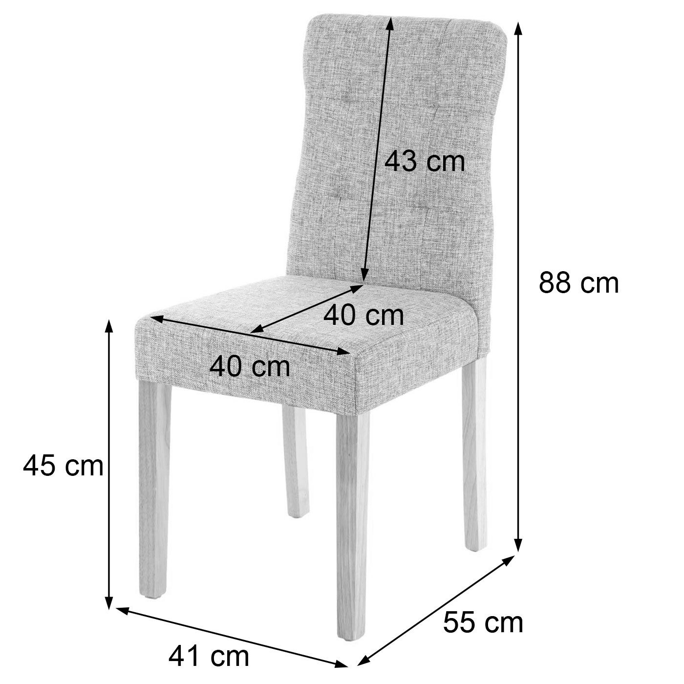 MCW Esszimmerstuhl MCW-E58-2 (Set, 2 St), 2er-Set, Abgerundete Ecken und Kanten, Hohe Rückenlehne
