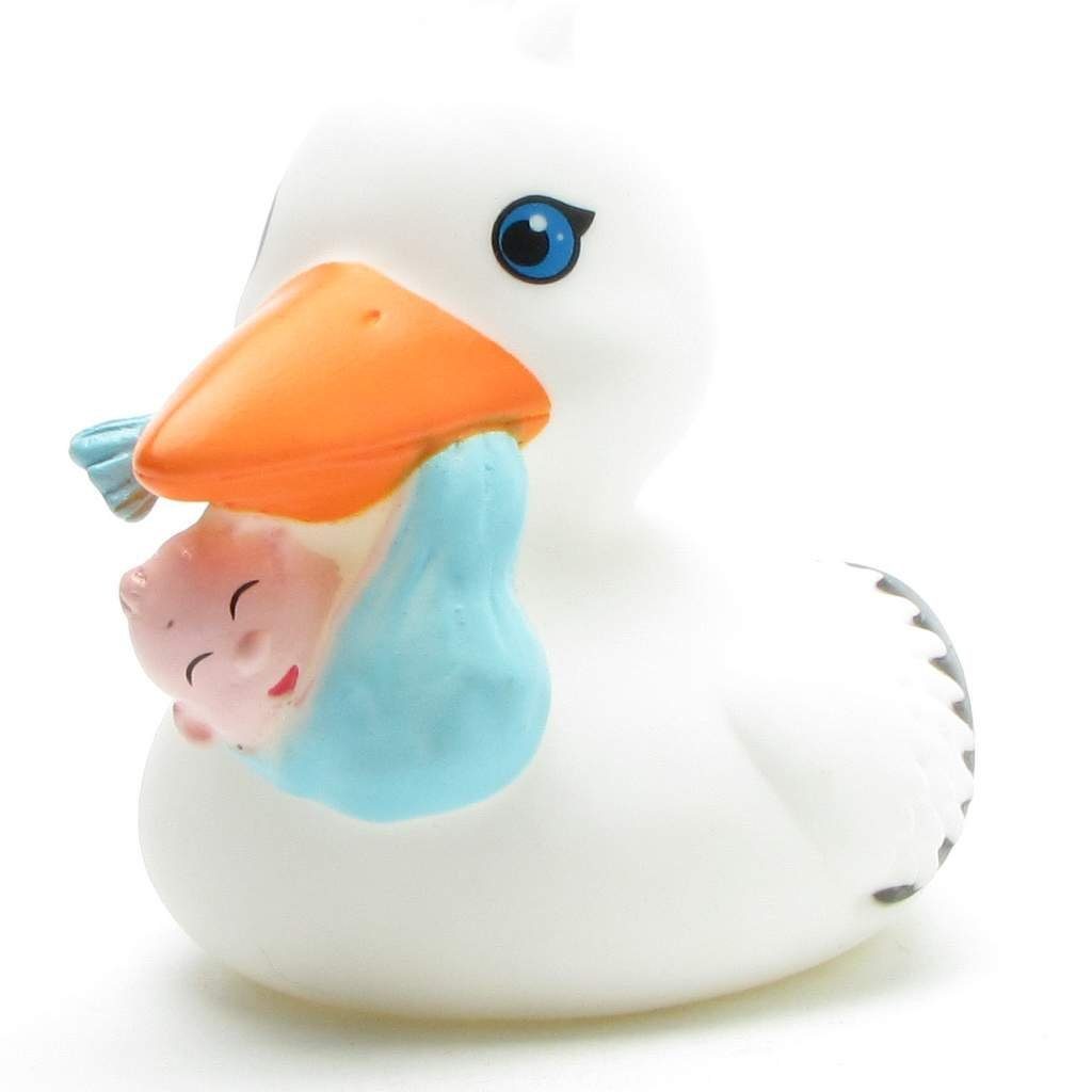 Lilalu Badespielzeug Badeente Storch mit Baby - Quietscheente