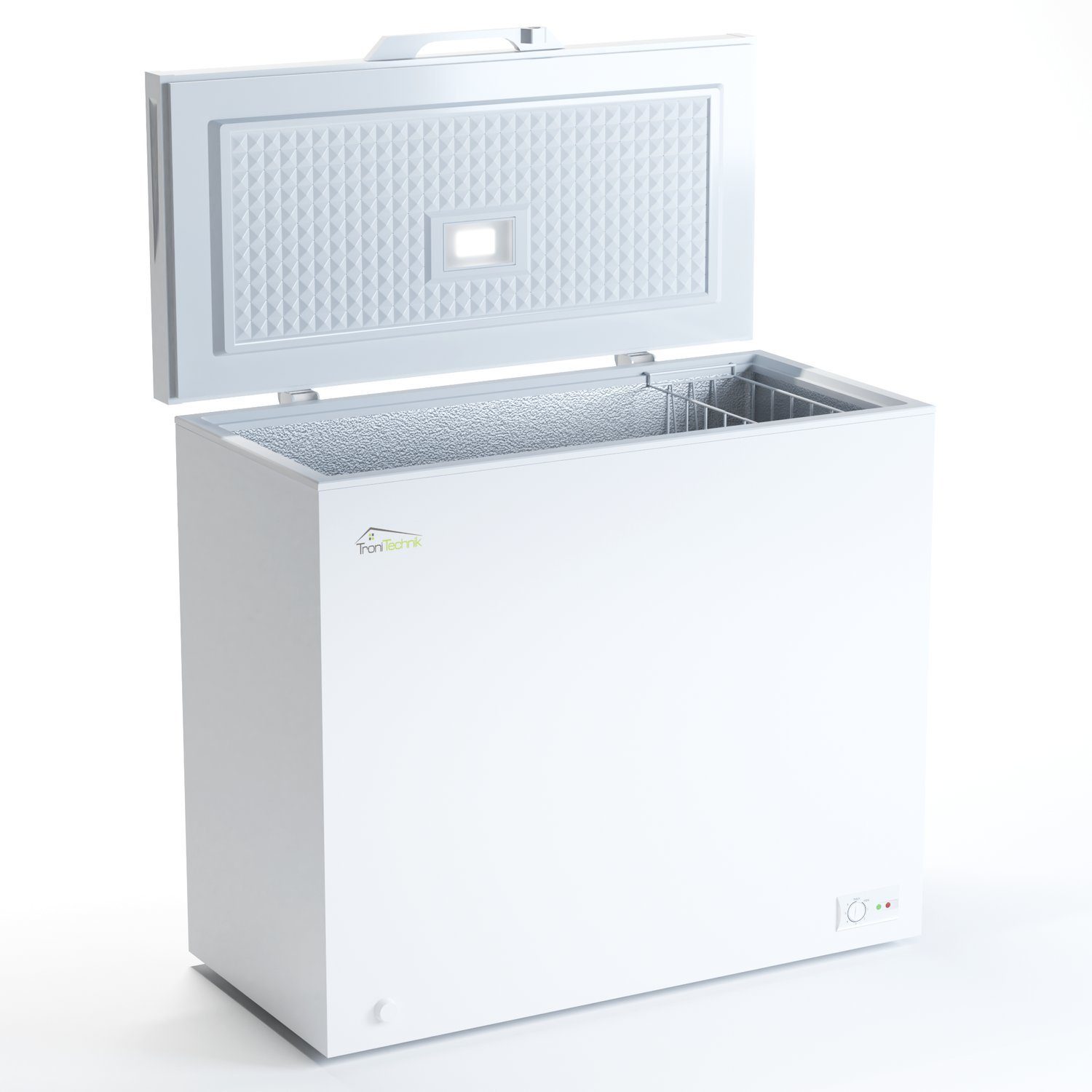 TroniTechnik Gefriertruhe Einstellbarer Temperaturregler, kühlen und gefrieren BORGAR 210 PRO, 90.5 cm breit, 202 l, inkl. Dual Thermostat, LED Licht, Griff, Schloss, Rollen, Einlegekorb