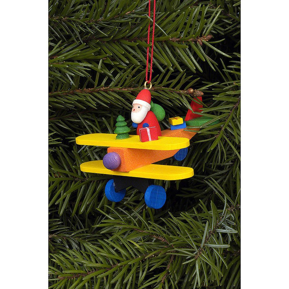 Christian Ulbricht Dekohänger Christbaumschmuck Weihnachtsmann auf Flieger (6,8x4,8cm) von Christian