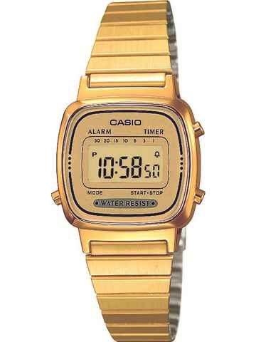 CASIO VINTAGE Chronograph LA670WEGA-9EF, Quarzuhr, Armbanduhr, Damenuhr, digital, Datum, Stoppfunktion