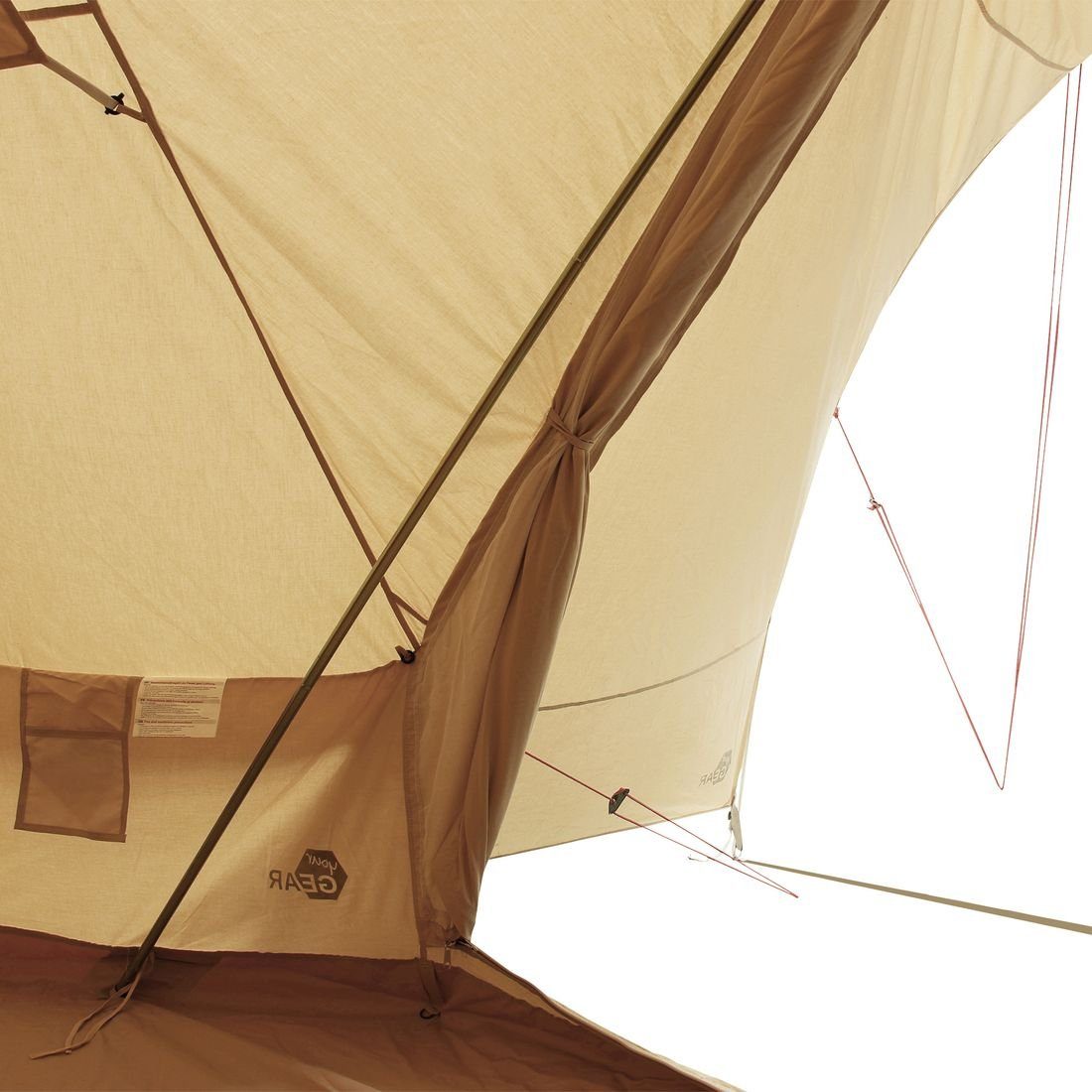 Camping Tipi mit Desert Baumwolle yourGEAR Vordach, 8 Personen: Pro 8 Tipi-Zelt UV50+ yourGEAR Zelt