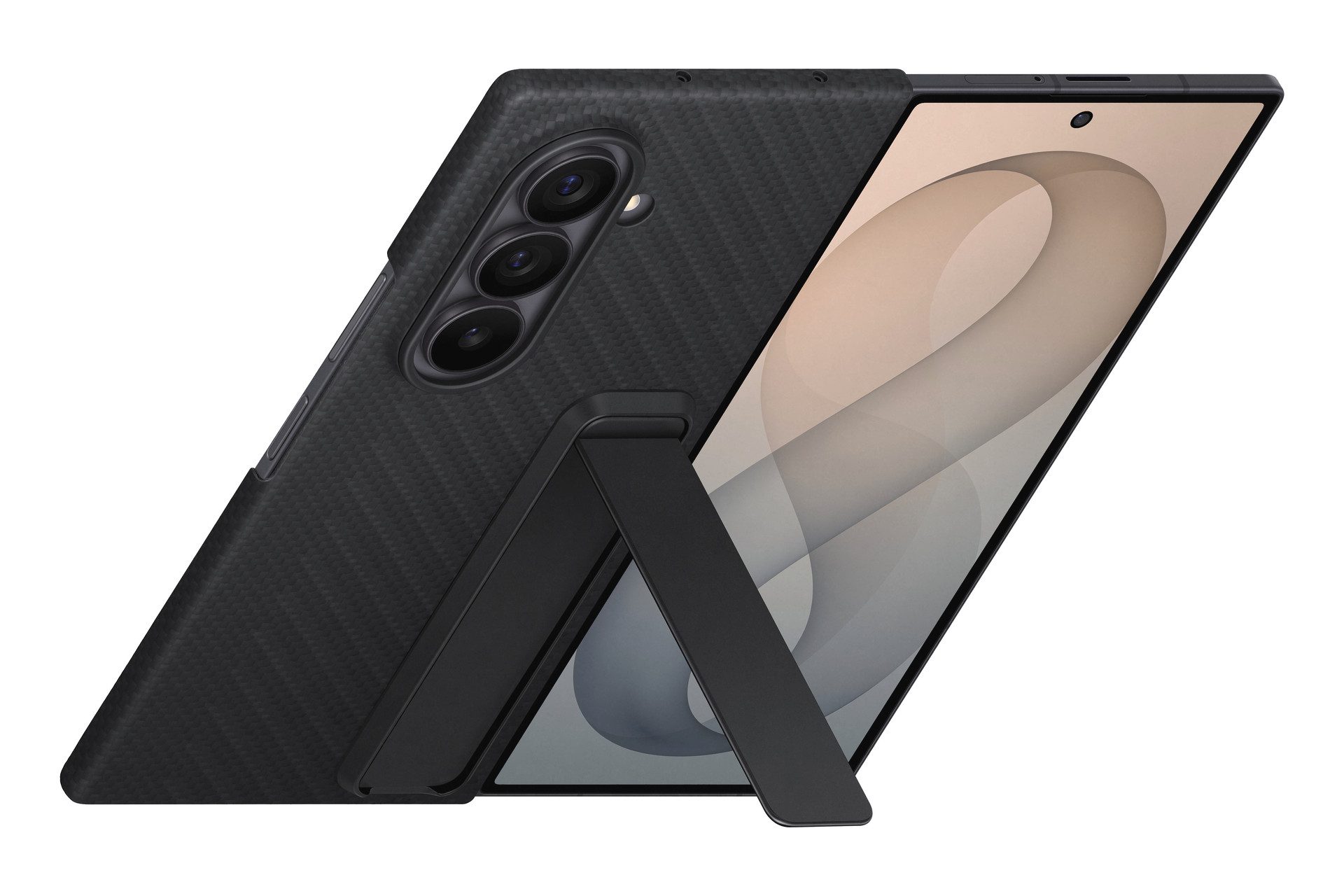 Samsung Smartphone-Hülle Carbon Standing Case für Galaxy Fold8 Ultra, Backcover, Schutzhülle, Handyschutzhülle, Case, Schutzcase, stoßfest – Bild 2 von 5