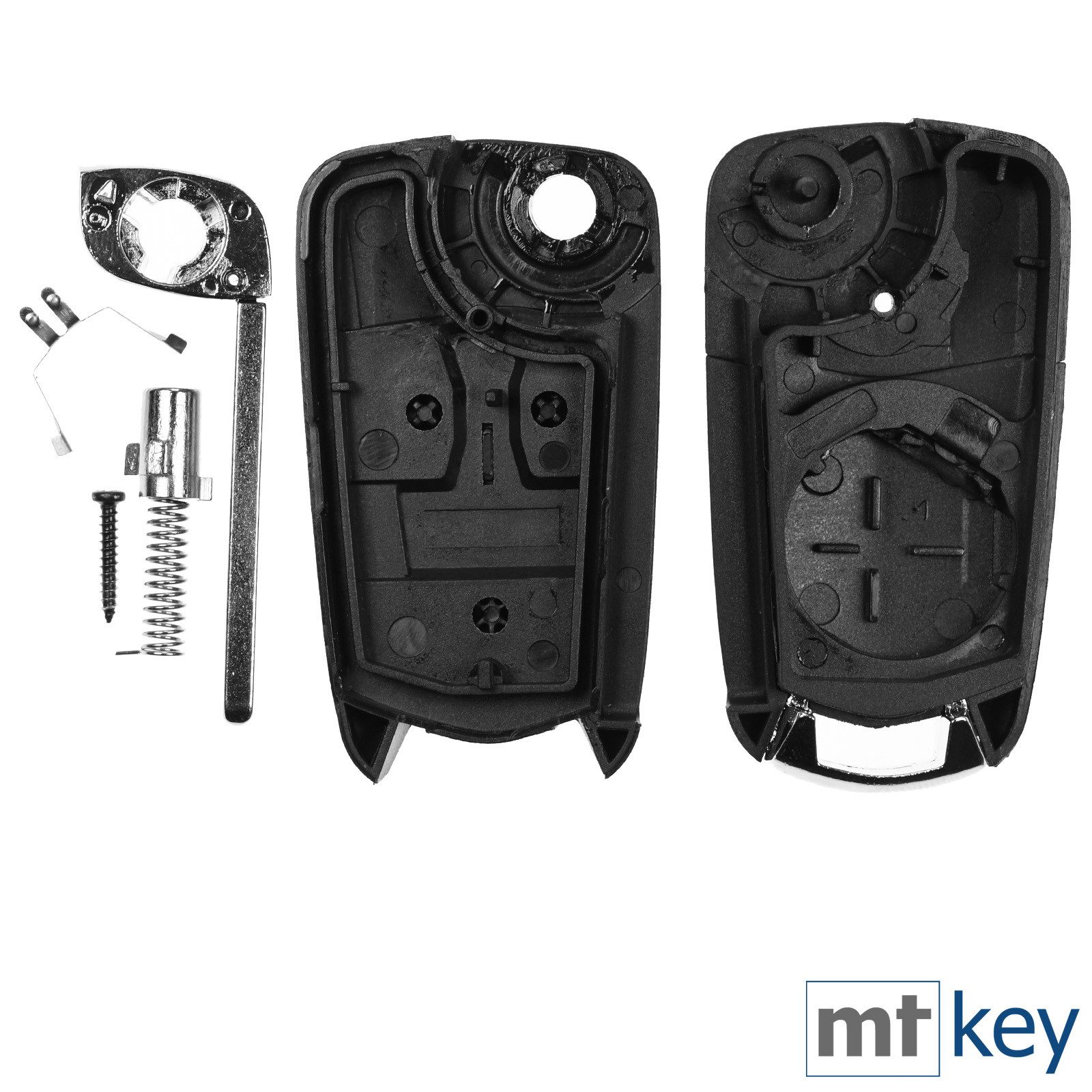 mt-key 2 Tasten Auto Klappschlüssel Funk Fernbedienung + 1x passende CR2032 Knopfzelle, CR2032 (3 V), für CORSA D ANTARA ZAFIRA B ASTRA H TIGRA