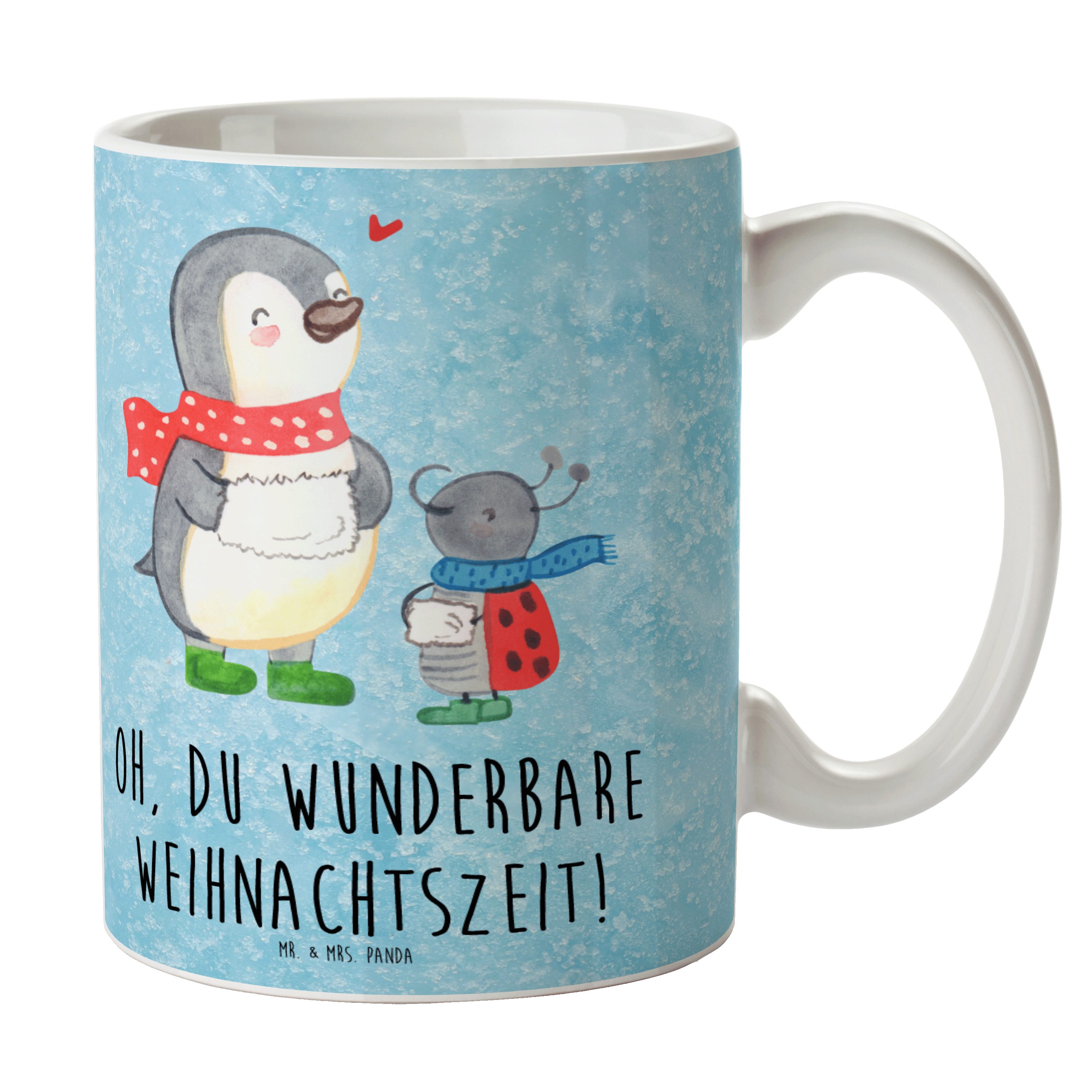 Mr. & Mrs. Panda Tasse Smörle Winterzeit - Eisblau - Geschenk, Teetasse, Tasse, Porzellantas, Keramik