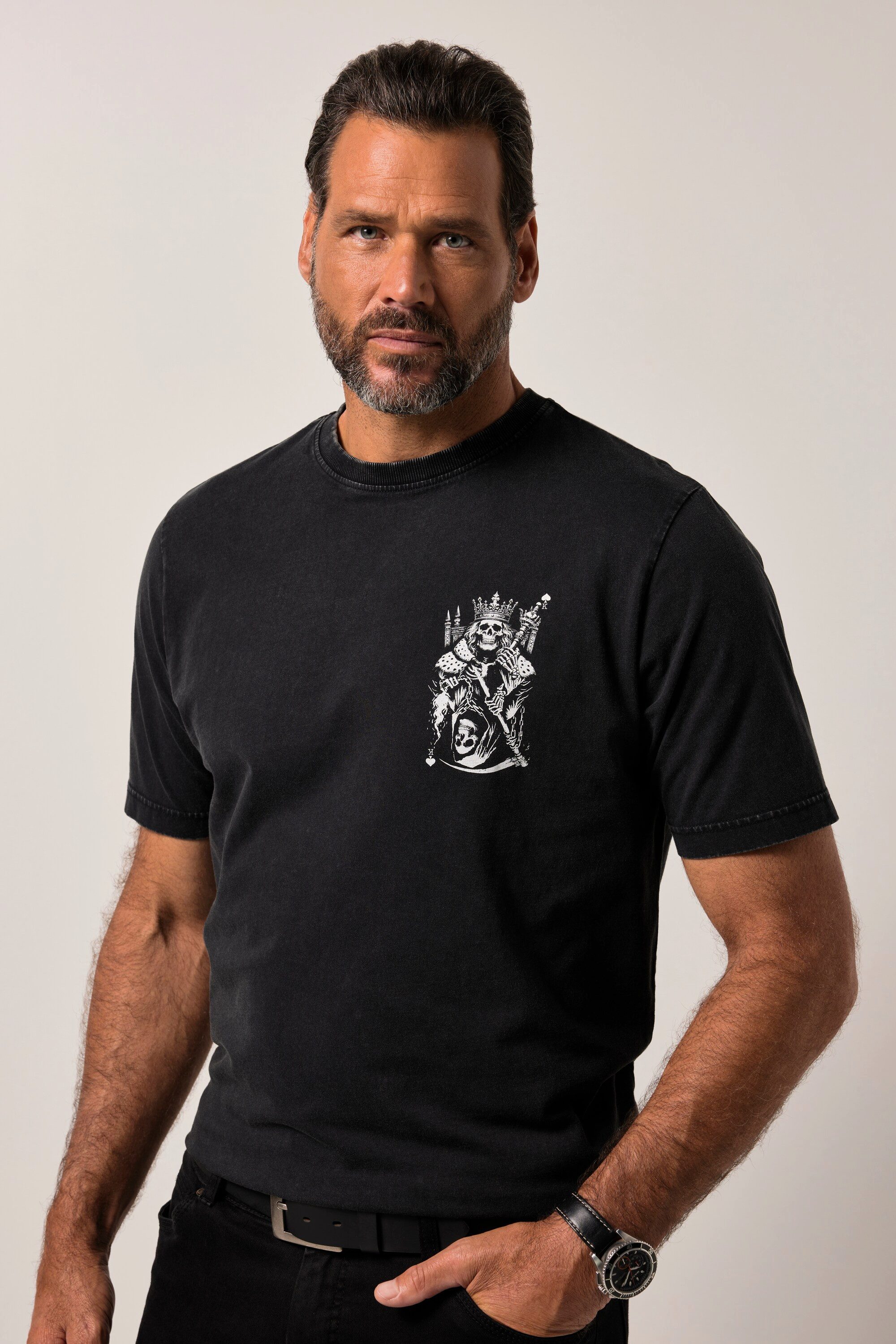 JP1880 T-Shirt T-Shirt Halbarm Vintage Look Brustprint günstig online kaufen