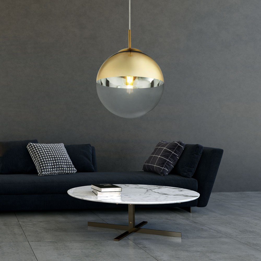 Design Wohn Pendel Globo Kugel Glas nicht Decken Ess Zimmer inklusive, Kugelleuchte, Lampe Hänge Leuchtmittel