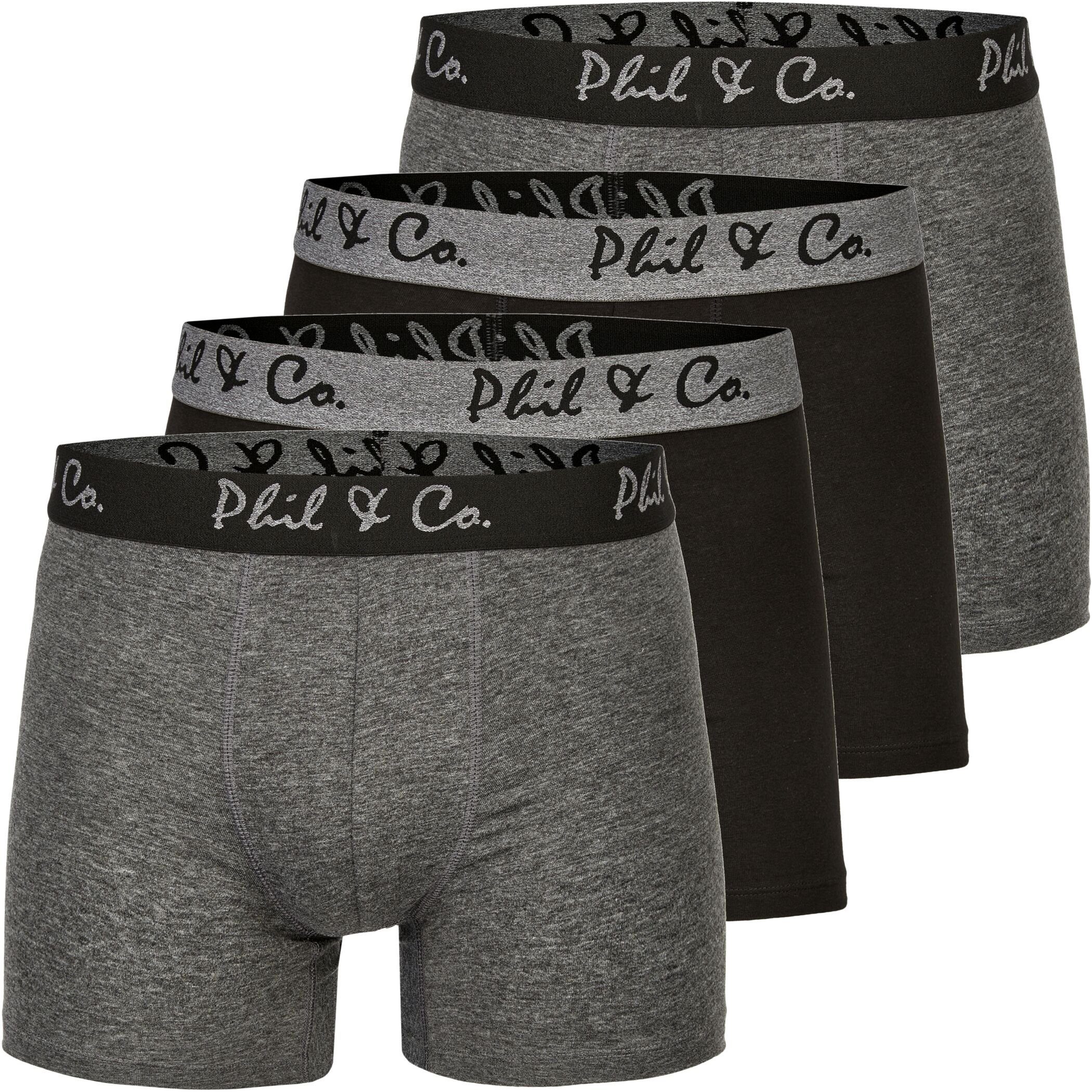 Phil & Co. Boxershorts 4er Pack Phil & Co Berlin Jersey Boxershorts Trunk Short Pant FARBWAHL (1-St) DESIGN 12