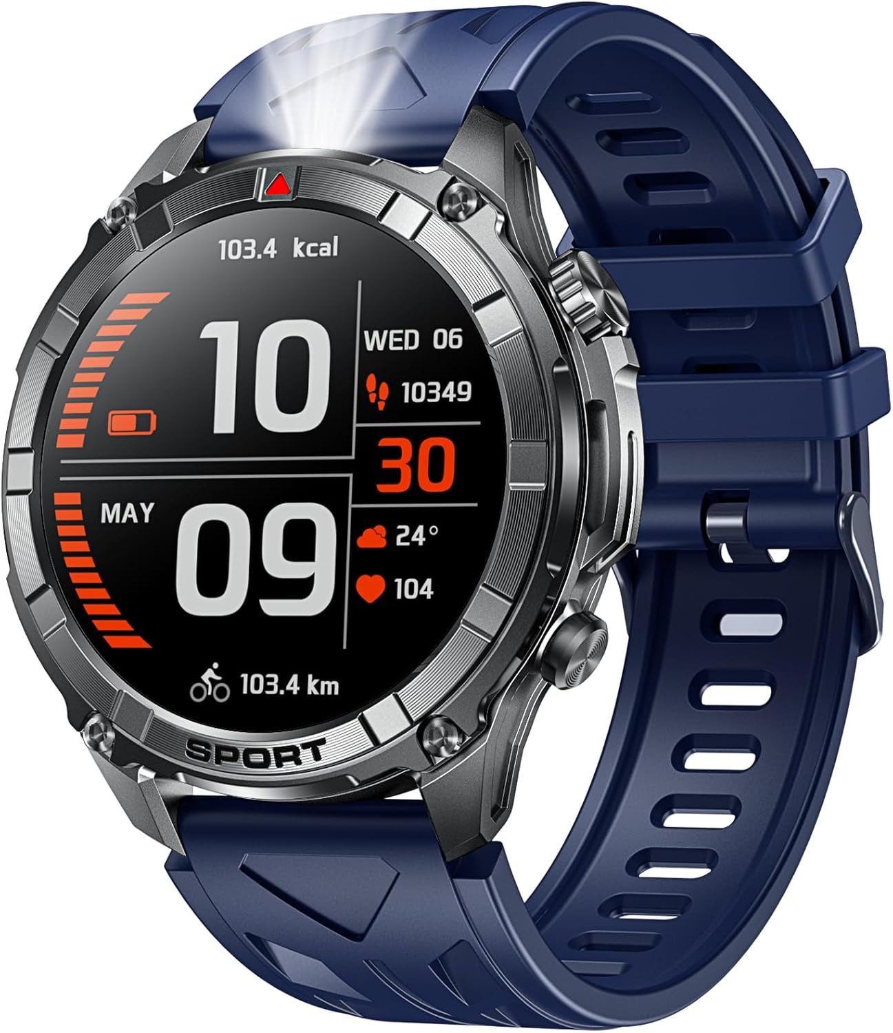 Motsfit Smartwatch (3,8 cm, android ios), Smartwatch Herren mit 1.52" Display, Bluetooth Telefonie