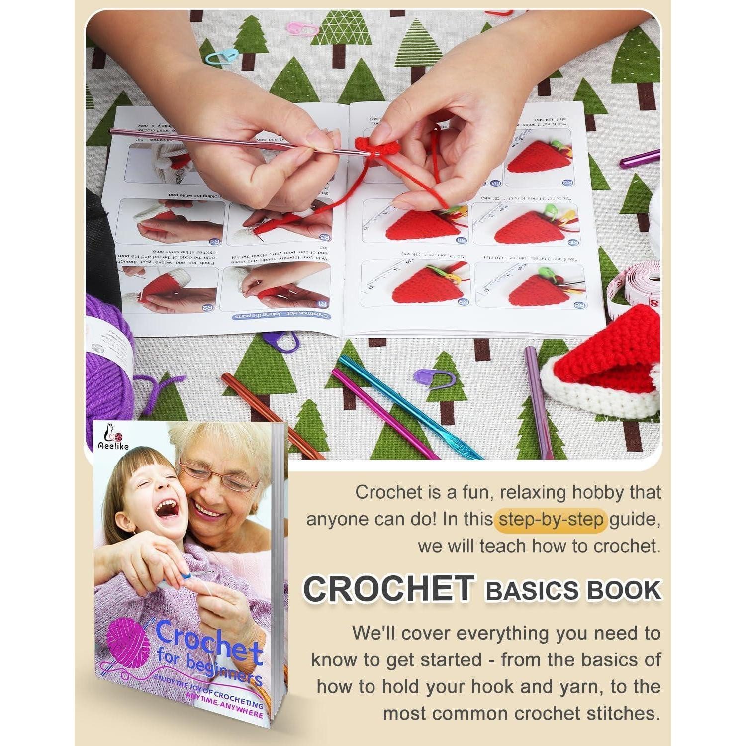 LuxusKollektion Häkelnadeln Häkelset Anfänger 23 Häkelnadeln 600m Garn Anleitung Tasche Pink