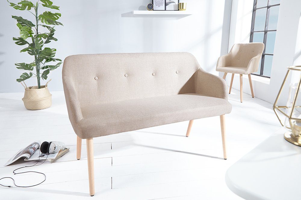 riess-ambiente Sitzbank SCANDINAVIA MEISTERSTÜCK 120cm beige / natur (Einze günstig online kaufen