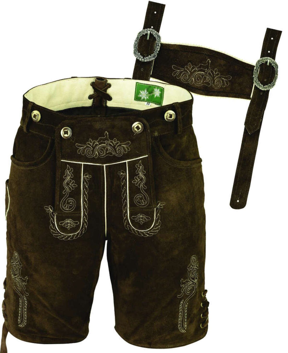 Fuente Leather Wears Trachtenhose Kids Trachtenhosen Leder kurz mit Träger braun