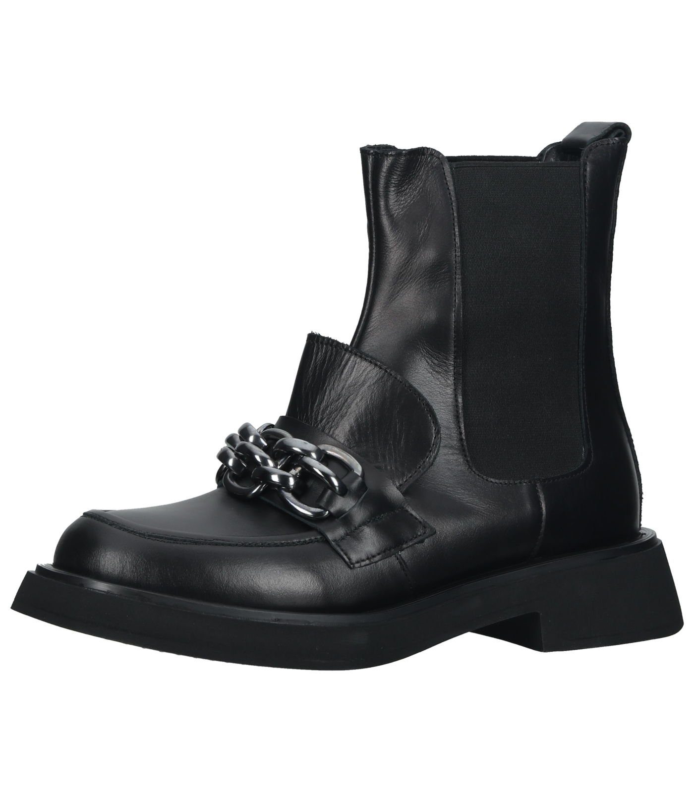 Lazamani Stiefelette Leder/Textil Stiefelette Schwarz