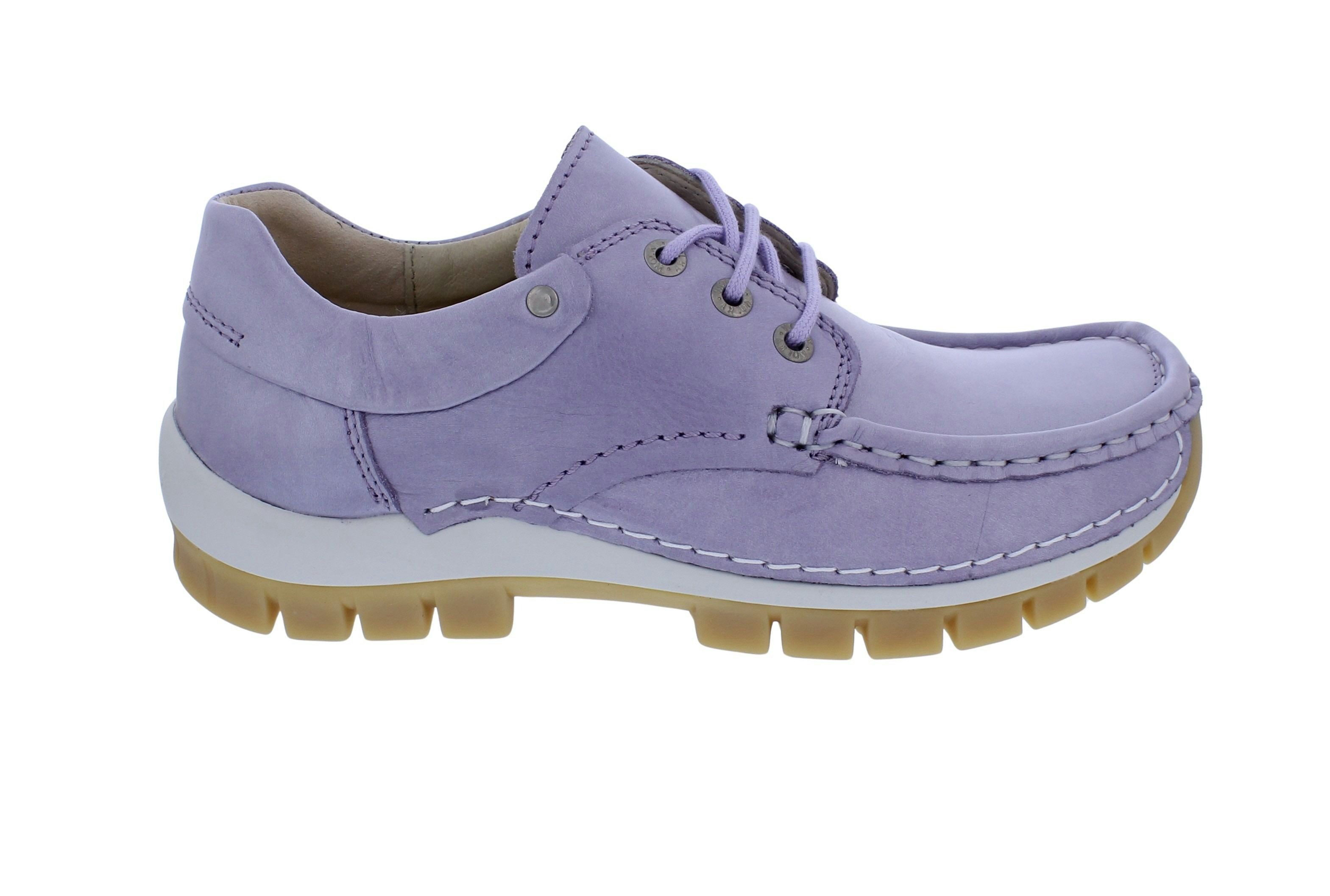 WOLKY Wolky Halbschuh Fly 0470161-606, schimmerndes Glattleder, Lavendel-Fli Schnürschuh