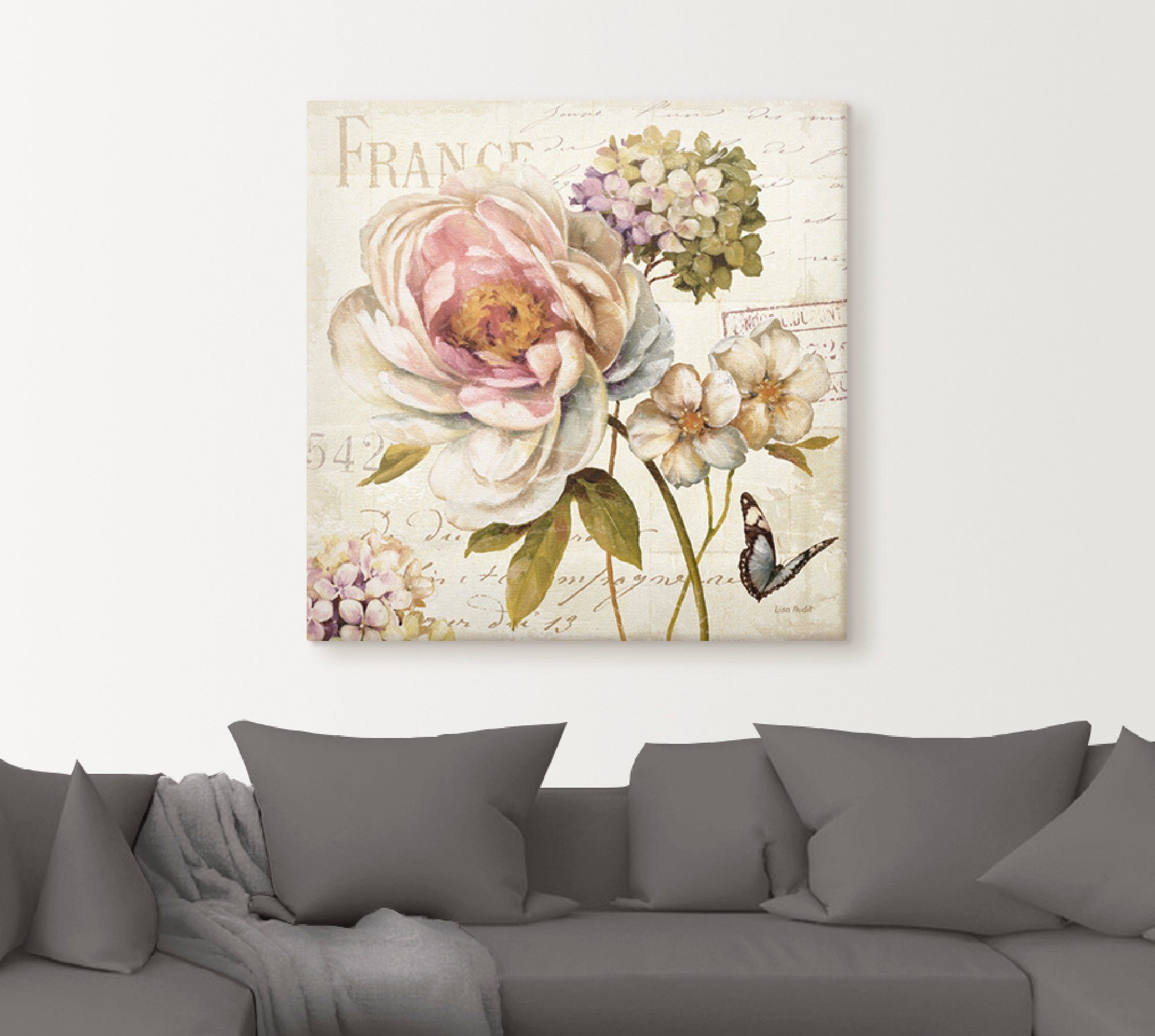 Artland Leinwandbild Blumen III, Blumen (1 St), auf Holzrahmen gespannt